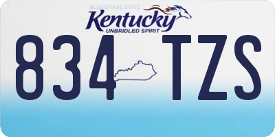 KY license plate 834TZS