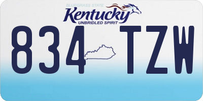 KY license plate 834TZW