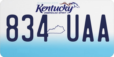 KY license plate 834UAA