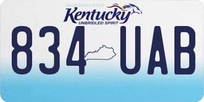 KY license plate 834UAB