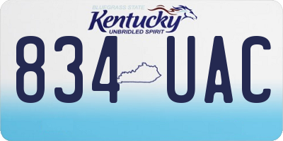 KY license plate 834UAC