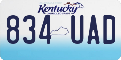 KY license plate 834UAD