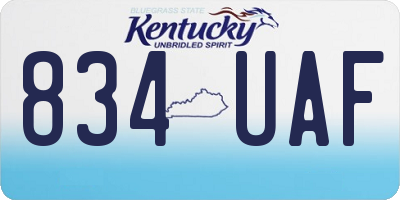 KY license plate 834UAF