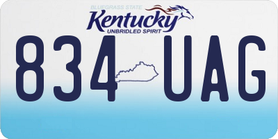 KY license plate 834UAG