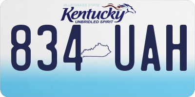 KY license plate 834UAH