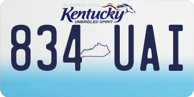 KY license plate 834UAI