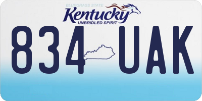 KY license plate 834UAK