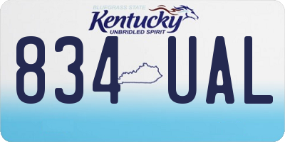 KY license plate 834UAL