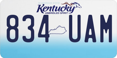 KY license plate 834UAM