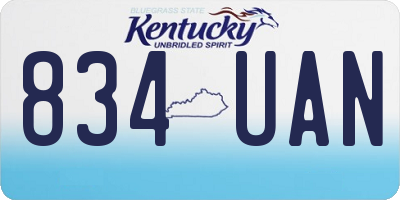 KY license plate 834UAN