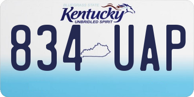 KY license plate 834UAP