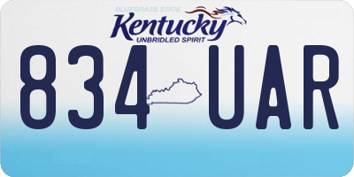 KY license plate 834UAR