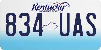 KY license plate 834UAS