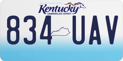 KY license plate 834UAV