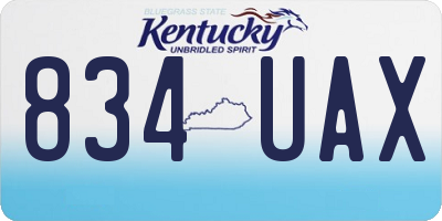 KY license plate 834UAX