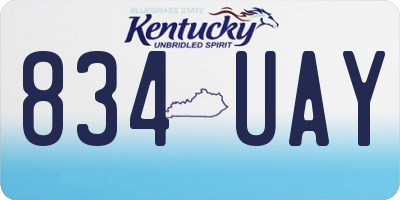 KY license plate 834UAY