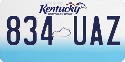 KY license plate 834UAZ