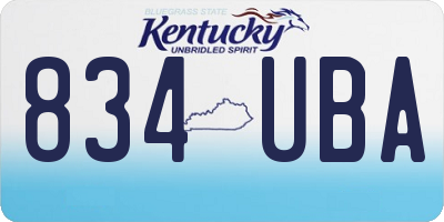KY license plate 834UBA