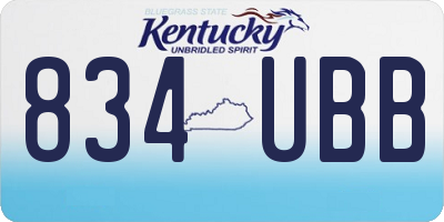 KY license plate 834UBB