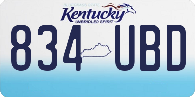 KY license plate 834UBD