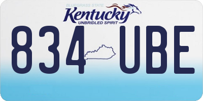 KY license plate 834UBE