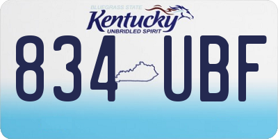 KY license plate 834UBF