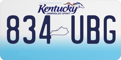 KY license plate 834UBG