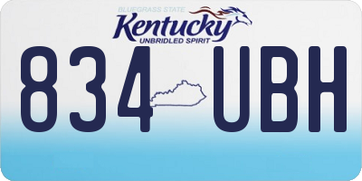KY license plate 834UBH