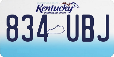 KY license plate 834UBJ