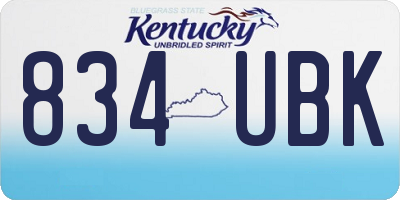 KY license plate 834UBK