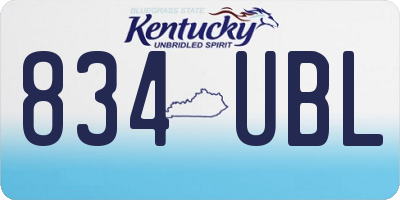 KY license plate 834UBL