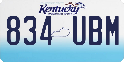 KY license plate 834UBM