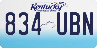 KY license plate 834UBN