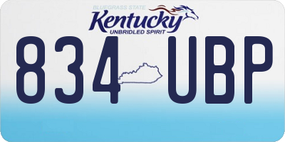KY license plate 834UBP