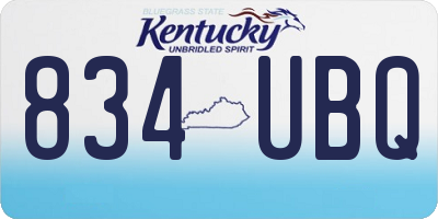 KY license plate 834UBQ