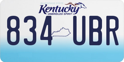 KY license plate 834UBR