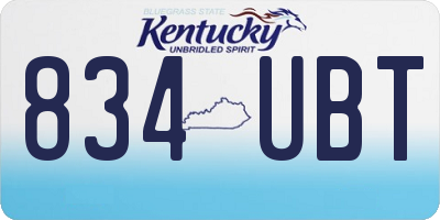 KY license plate 834UBT