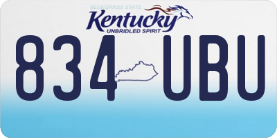 KY license plate 834UBU
