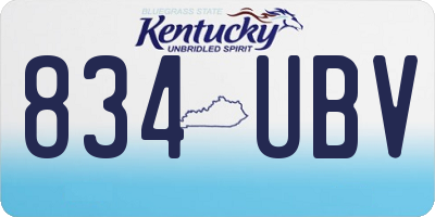 KY license plate 834UBV