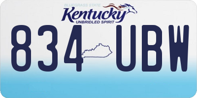 KY license plate 834UBW