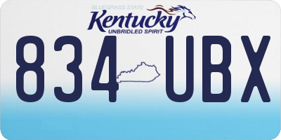 KY license plate 834UBX