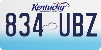KY license plate 834UBZ