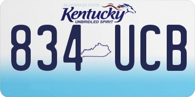 KY license plate 834UCB