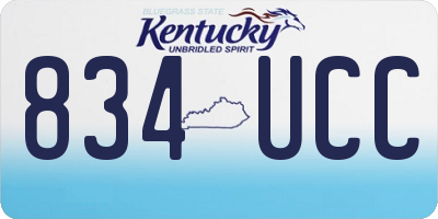 KY license plate 834UCC