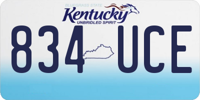KY license plate 834UCE