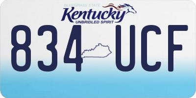 KY license plate 834UCF