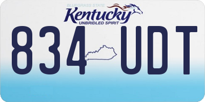 KY license plate 834UDT