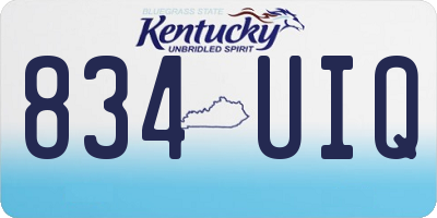 KY license plate 834UIQ