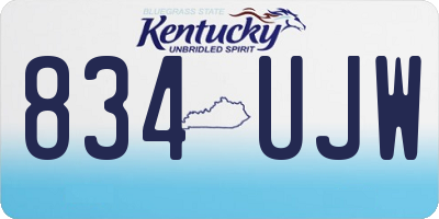 KY license plate 834UJW