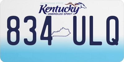 KY license plate 834ULQ